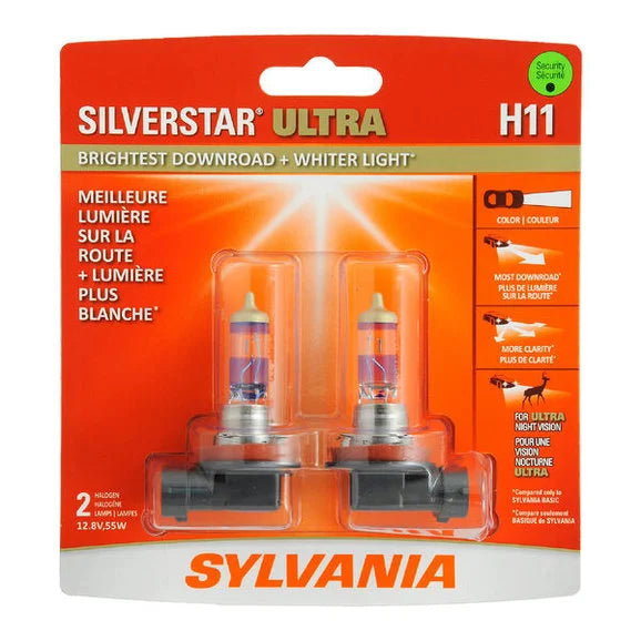 Load image into Gallery viewer, Sylvania H11SU.BP2 #H11 SilverStar Ultra Halogen Headlight Bulb 2 Pack
