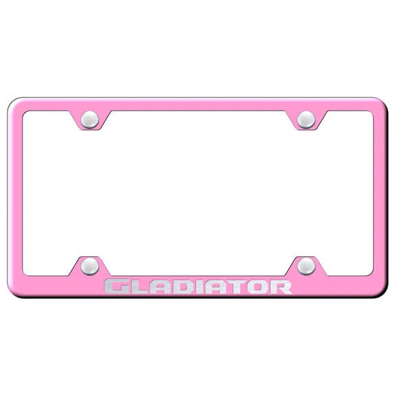 Load image into Gallery viewer, Automotive Gold Laser Etched Stainless Gladiator License Plate Frame
