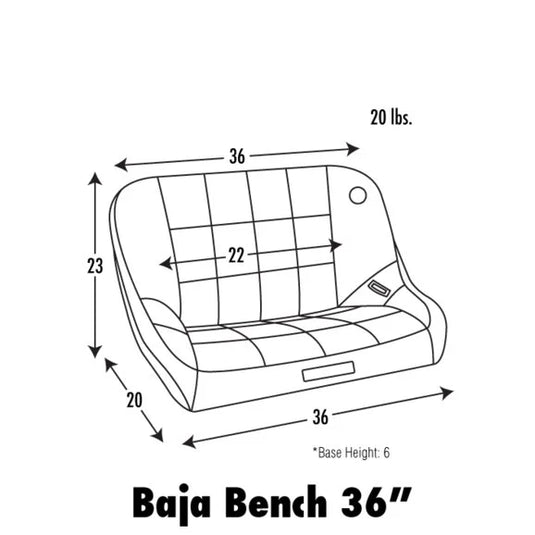 Corbeau 36-Inch Baja Bench with Headrests