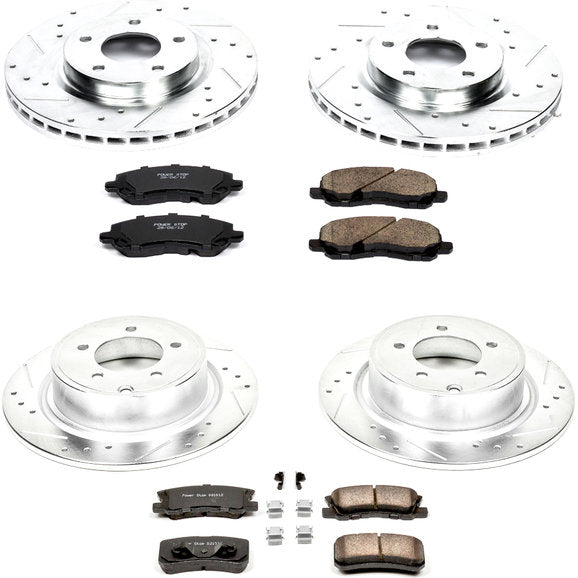 Power Stop K2848 Front & Rear Z23 Evolution Sport Performance 1-Click Brake Kit for 09-13 Jeep Compass & Patriot MK