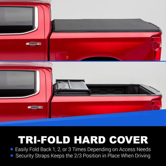 TACTIK Soft Tri-Fold Truck Bed Tonneau Cover for 15-23 F-150