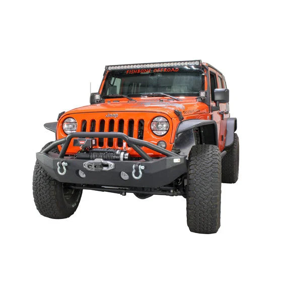 Load image into Gallery viewer, Fishbone Offroad FB22068 Full Width Front Winch Bumper for 07-18 Jeep Wrangler JK
