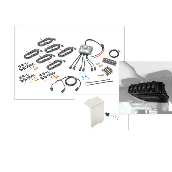 Load image into Gallery viewer, Trigger 6 Shooter System with Overhead Switch Mount, Underhood Relay Mount, Connector Kits for 18-22 Jeep Wrangler JL &amp; Gladiator JT
