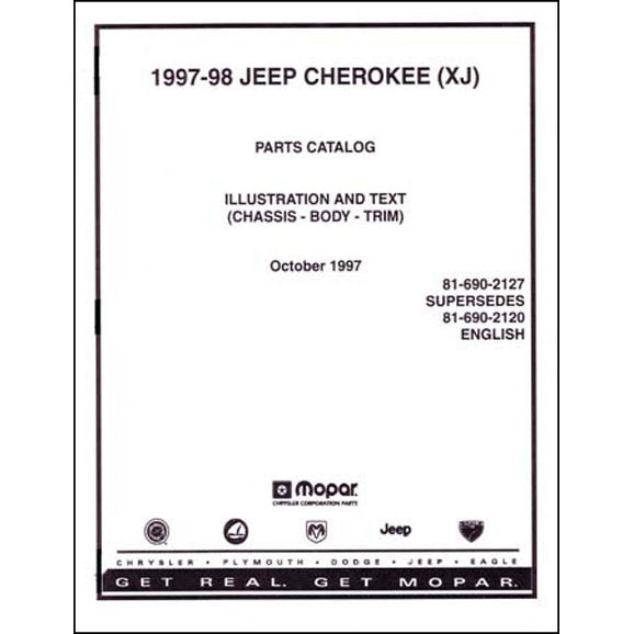 Load image into Gallery viewer, Bishko Automotive Literature Factory Authorized Parts Catalog for 97-00 Jeep Wrangler, Cherokee &amp; Grand Cherokee Jeeps
