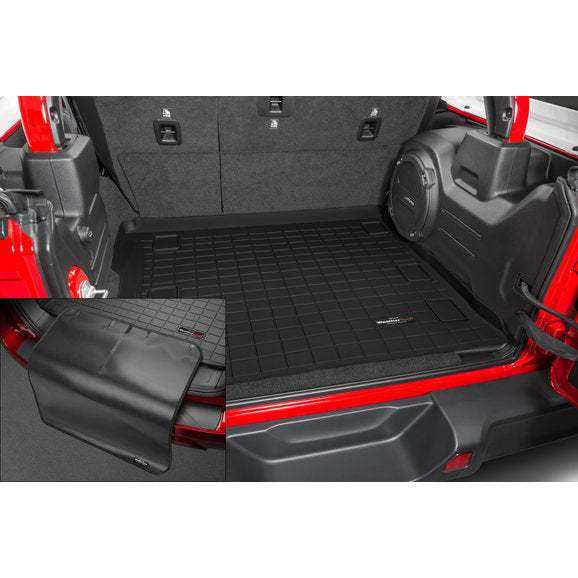 Load image into Gallery viewer, WeatherTech Rear Cargo Liner in Black for 18-24 Jeep Wrangler JL Unlimited with Leather Seats
