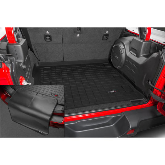 WeatherTech Rear Cargo Liner in Black for 18-24 Jeep Wrangler JL Unlimited with Leather Seats