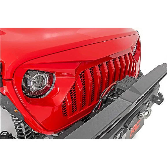 Load image into Gallery viewer, Rough Country 10496 Angry Eyes Replacement Grille for 18-21 Jeep Wrangler JL &amp; 20-21 Gladiator JT
