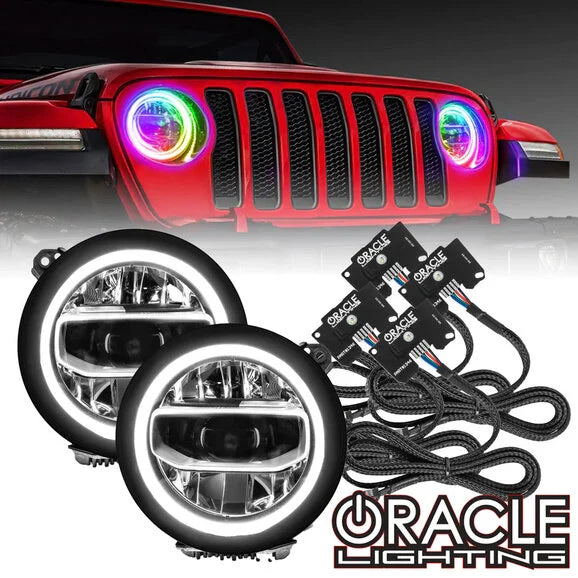 Load image into Gallery viewer, Oracle Lighting ColorSHIFT® RGB+W Headlight DRL Upgrade Kit for 18-24 Jeep Wrangler JL
