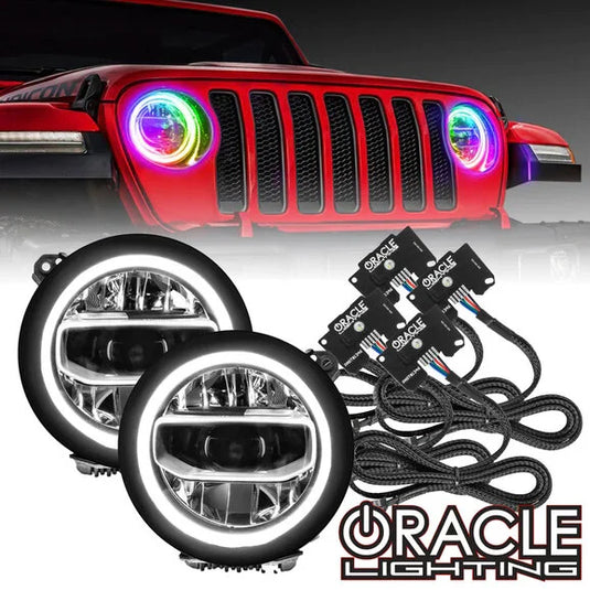 Oracle Lighting ColorSHIFT® RGB+W Headlight DRL Upgrade Kit for 18-24 Jeep Wrangler JL