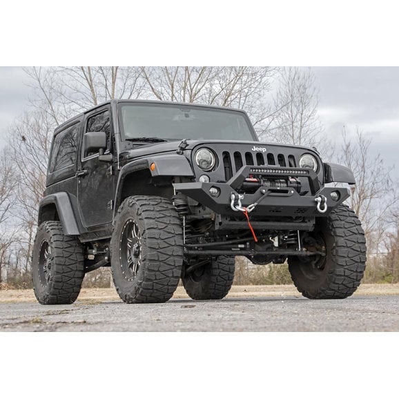 Load image into Gallery viewer, Rough Country 10596 Full Width Front LED Winch Bumper for 07-18 Jeep Wrangler JK
