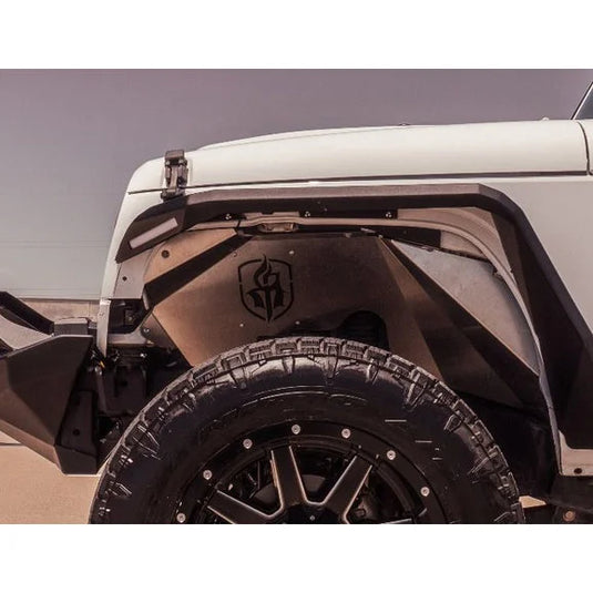 Road Armor 507LFF0Z Stealth Body Armor Inner Front Fender Liners for 07-18 Jeep Wrangler JK- Bare Stainless Steel