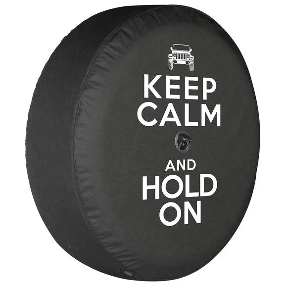 Load image into Gallery viewer, Boomerang Enterprises Keep Calm and Hold On Logo Tire Cover for 18-20 Jeep Wrangler JL
