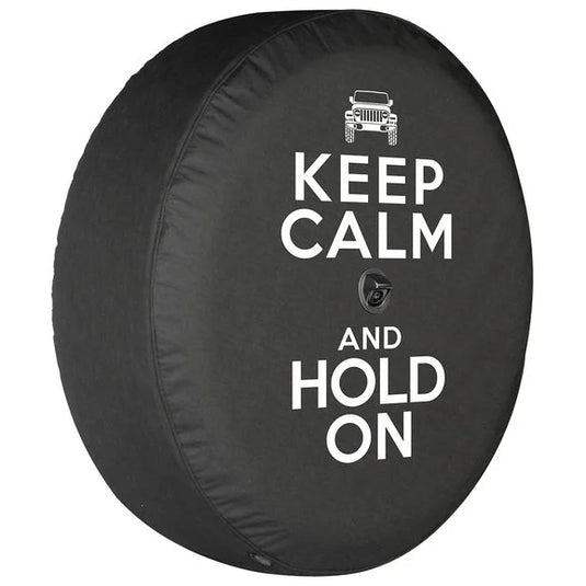 Boomerang Enterprises Keep Calm and Hold On Logo Tire Cover for 18-20 Jeep Wrangler JL