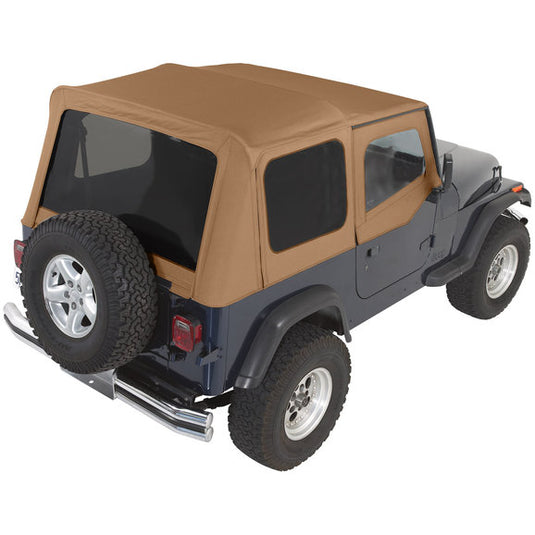 Rampage Products Complete Soft Top Kit with Upper Doors & Tinted Windows for 88-95 Jeep Wrangler YJ