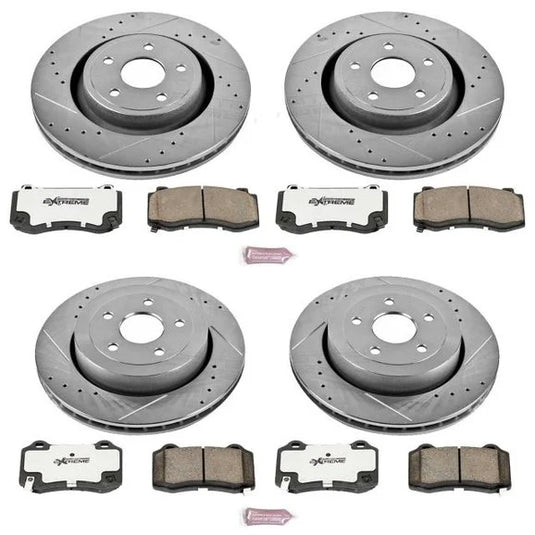 Power Stop K2876-26 Front & Rear Z26 Street Warrior Performance Brake Kit for 06-10 Jeep Grand Cherokee WK