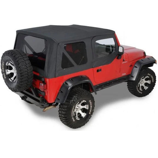 QuadraTop Replacement Soft Top with Upper Doors & Tinted Rear Windows for 97-06 Jeep Wrangler TJ