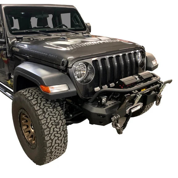 Load image into Gallery viewer, Warrior Products 6537 MOD Series Front Stubby Bumper with Brush Guard for 18-24 Jeep Wrangler JL &amp; Gladiator JT
