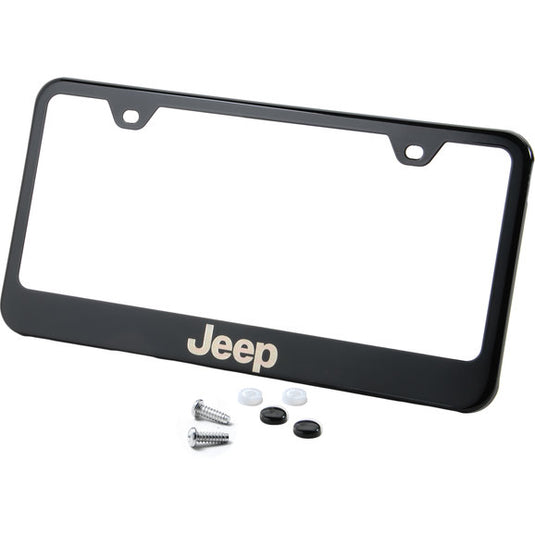 Automotive Gold Premiere Collection Etched Jeep Logo License Plate Frame