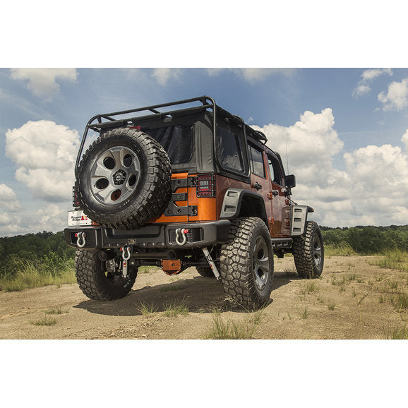 Load image into Gallery viewer, Rugged Ridge 11544.64 Spartacus Overrider Bumper Set with Winch Plate, Tire Carrier &amp; Spartan Grille for 07-18 Jeep Wrangler JK
