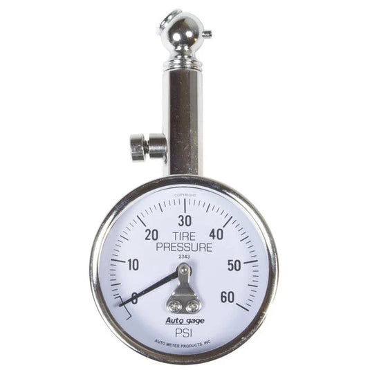 Auto Meter 2343 Autometer Tire Pressure Gauge 0-60 PSI Mechanical