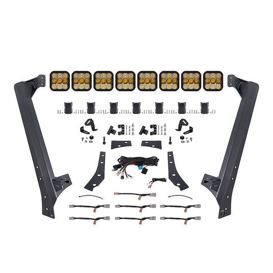 Diode Dynamics SS5 CrossLink Windshield Yellow Combo Lightbar Kit for 07-18 Jeep Wrangler JK