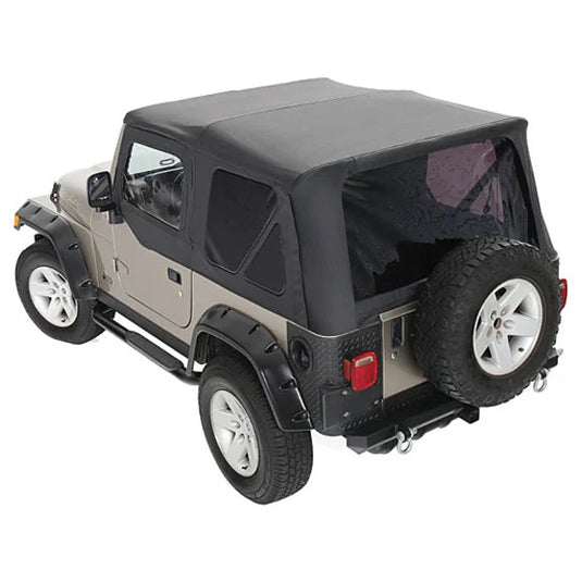 King 4WD 14010135 Premium Replacement Soft Top with Upper Doors for 97-06 Jeep Wrangler TJ