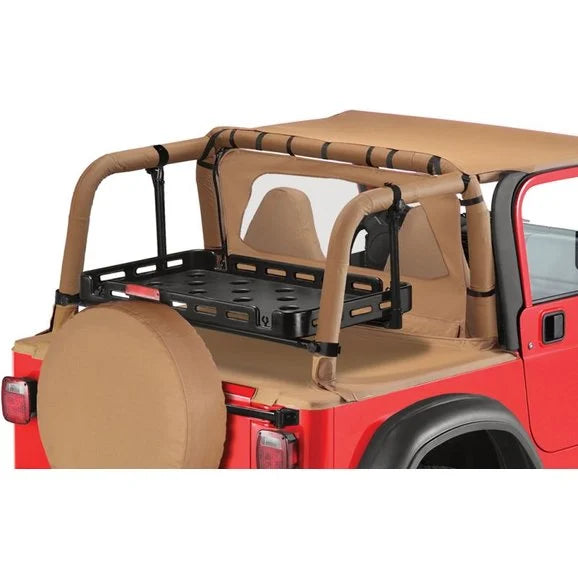 Load image into Gallery viewer, Bestop HighRock 4x4 Lower Cargo Rack Bracket with Universal Rack Tray for 92-02 Jeep Wrangler YJ &amp; TJ
