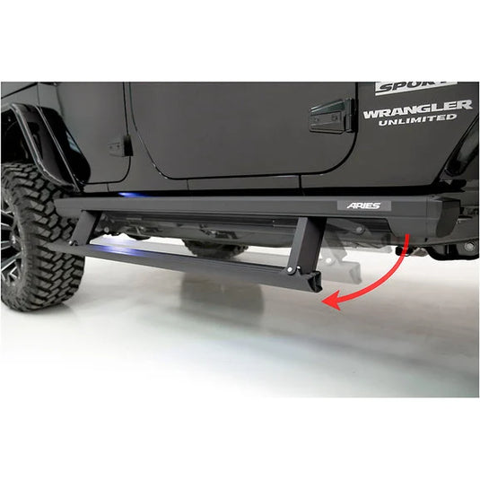 Aries 3036571 ActionTrac Powered Running Boards for 18-24 Jeep Wrangler JL Unlimited