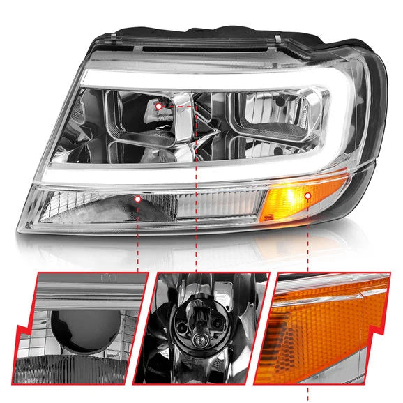 Load image into Gallery viewer, Anzo USA Crystal Plank Style Headlights for 99-04 Jeep Grand Cherokee WJ
