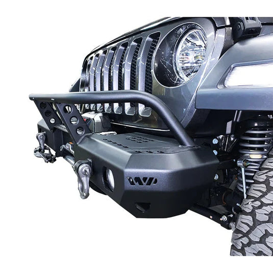 Warrior Products 6538 MOD Series Front Mid-Width Bumper with Brush Guard for 18-24 Jeep Wrangler JL & Gladiator JT