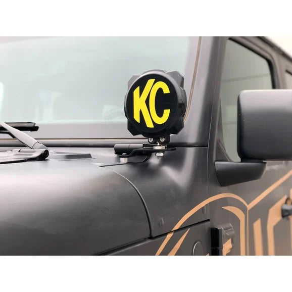 Load image into Gallery viewer, KC HiLiTES 6&quot; Gravity Pro LED Lights with A-Pillar Mount Brackets for 18-24 Jeep Wrangler JL
