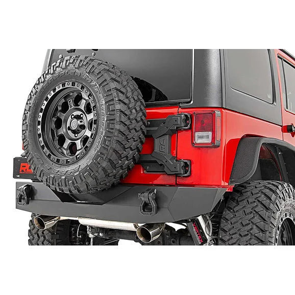 Load image into Gallery viewer, Rough Country 10523 Hinged Spare Tire Carrier Kit for 07-18 Jeep Wrangler JK
