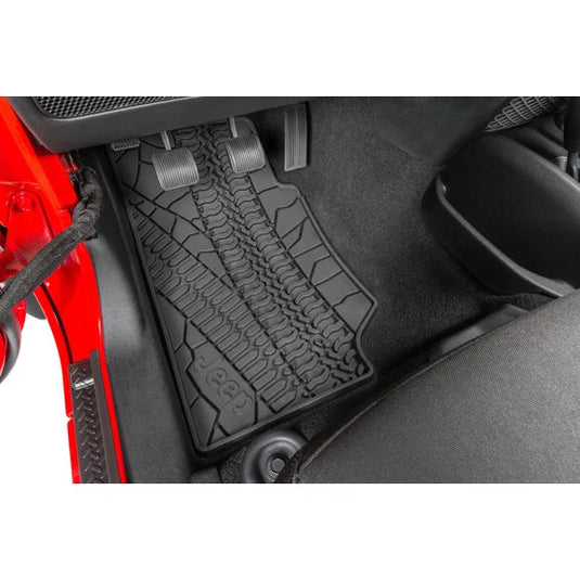 Mopar 82210166AD Floor Slush Mats with Tire Tread Pattern for 07-13 Jeep Wrangler Unlimited JK 4 Door