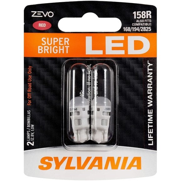 Sylvania 158RLED.BP2 #158R Red Zevo LED Mini 2 Pack