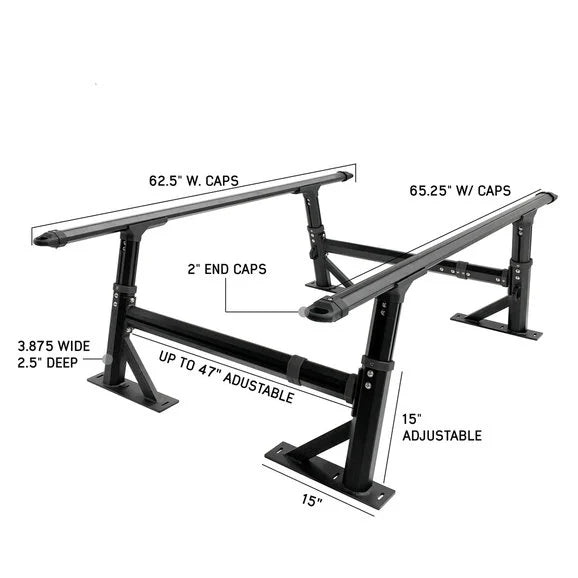 Load image into Gallery viewer, Overland Vehicle Systems 22040100 Freedom Bed Rack with Adjustable Crossbars for Jeep Gladiator JT
