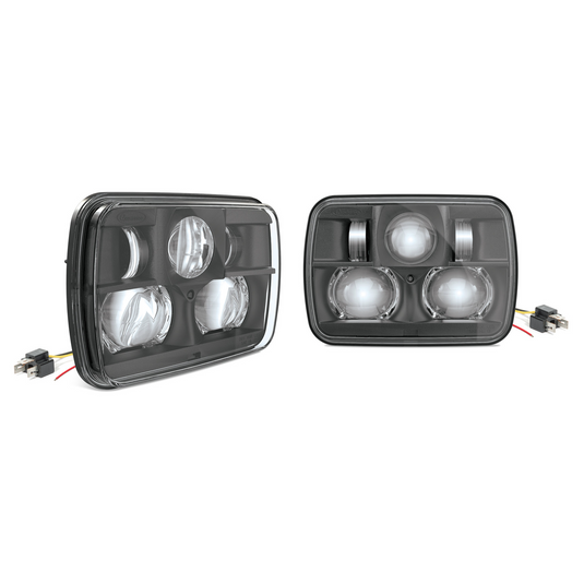 Quadratec Premium LED Projector Beam Headlights for 84-01 Jeep Cherokee XJ & 87-95 Wrangler YJ