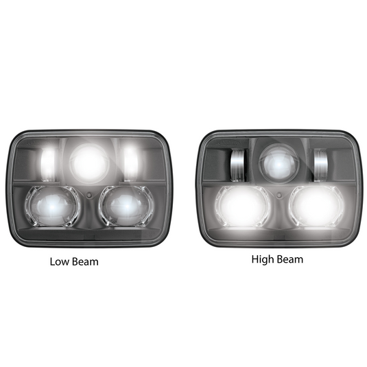 Quadratec Premium LED Projector Beam Headlights for 84-01 Jeep Cherokee XJ & 87-95 Wrangler YJ