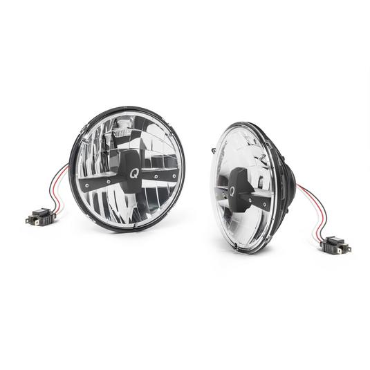 Quadratec Gen II LED Headlights & LED Tail Light Kit Stealth for 76-80 Jeep CJ-5 & CJ-7