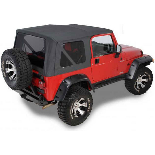 QuadraTop Replacement Soft Top with Upper Doors & Tinted Rear Windows for 97-06 Jeep Wrangler TJ