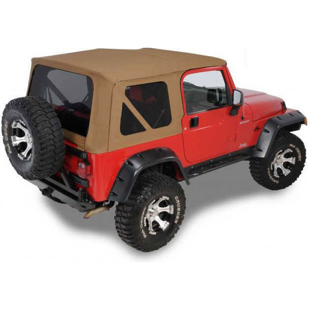 Load image into Gallery viewer, QuadraTop Replacement Soft Top with Upper Doors &amp; Tinted Rear Windows for 97-06 Jeep Wrangler TJ
