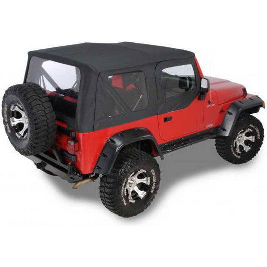 QuadraTop Replacement Soft Top with Upper Doors & Clear Windows for 97-06 Jeep Wrangler TJ