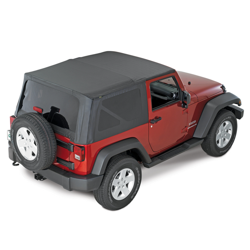 Load image into Gallery viewer, QuadraTop Replacement Soft Top with Tinted Windows in Black Diamond for 07-18 Jeep Wrangler JK 2 Door
