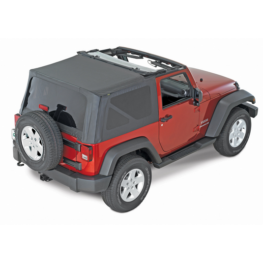 QuadraTop Replacement Soft Top with Tinted Windows in Black Diamond for 07-18 Jeep Wrangler JK 2 Door