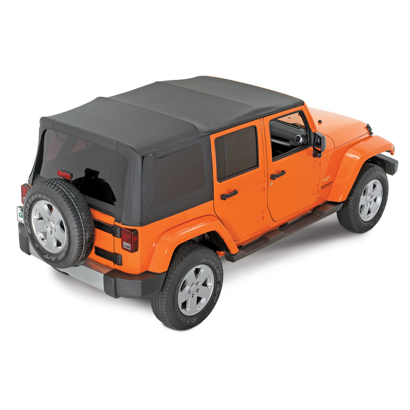 Load image into Gallery viewer, QuadraTop Replacement Soft Top with Tinted Windows in Black Diamond for 07-18 Jeep Wrangler Unlimited JK 4 Door
