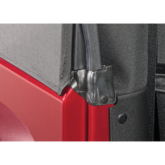 QuadraTop Premium Sailcloth Replacement Soft Top & Upper Doors in Black Diamond for 97-06 Jeep Wrangler TJ