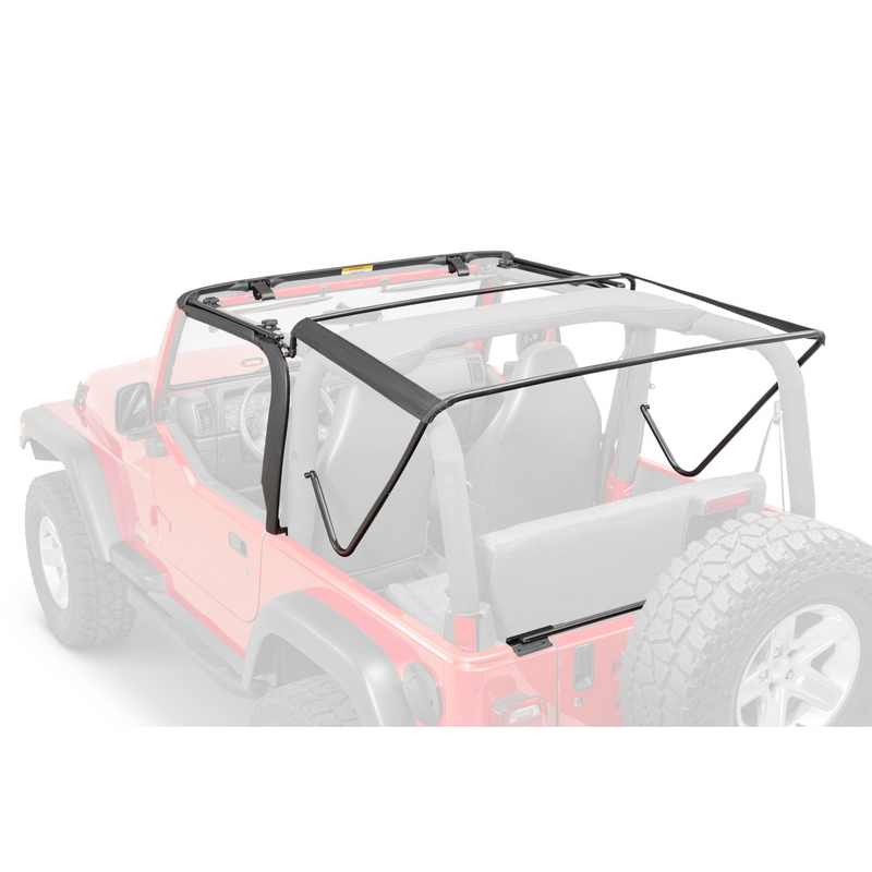 Load image into Gallery viewer, QuadraTop Gen II Complete Premium Soft Top with Tinted Windows &amp; Upper Doors in Black Diamond Sailcloth for 97-06 Jeep Wrangler TJ
