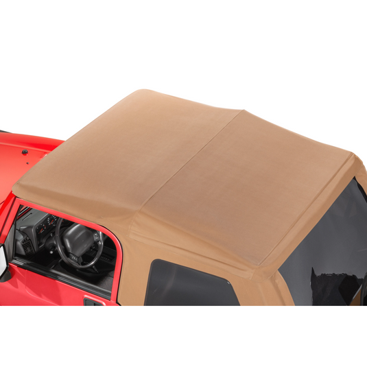 QuadraTop Adventure Top Fastback Conversion Soft Top in Black Denim for 97-06 Jeep Wrangler TJ