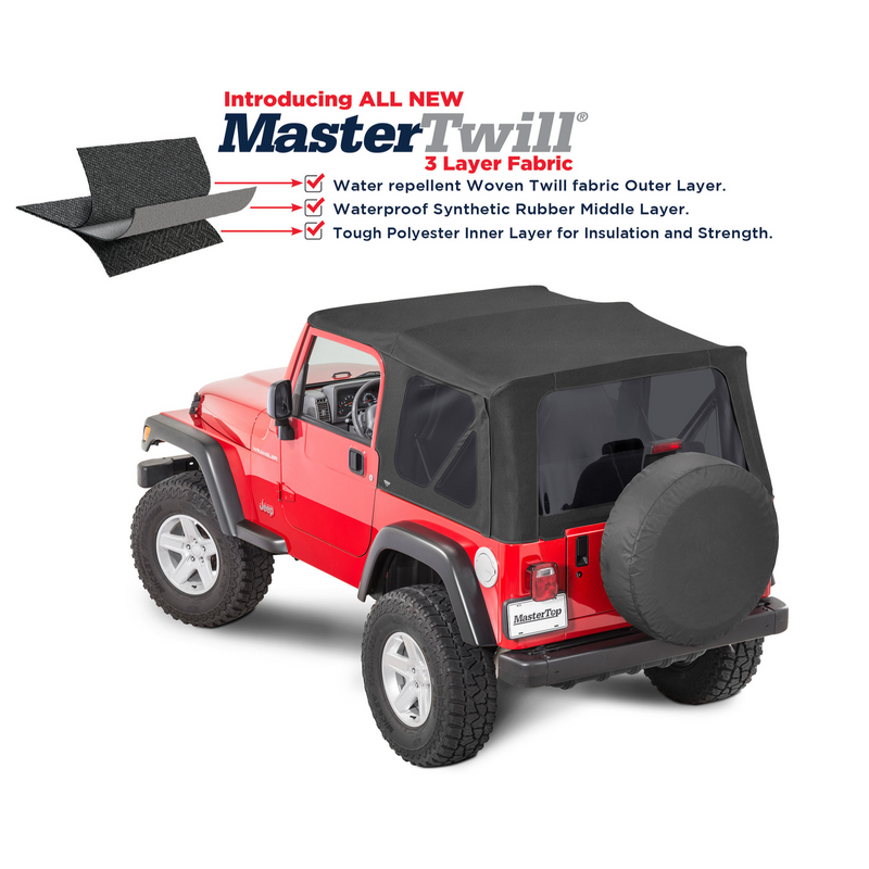Load image into Gallery viewer, MasterTop Complete Soft Top Kits in MasterTwill® Fabric for 97-06 Jeep Wrangler TJ
