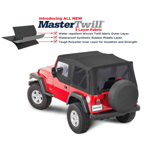 MasterTop Complete Soft Top Kits in MasterTwill® Fabric for 97-06 Jeep Wrangler TJ