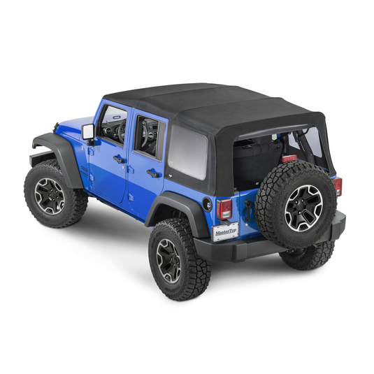 MasterTop Replacement Soft Top with Tinted Windows in MasterTwill® Fabric for 07-18 Jeep Wrangler JK 4 Door